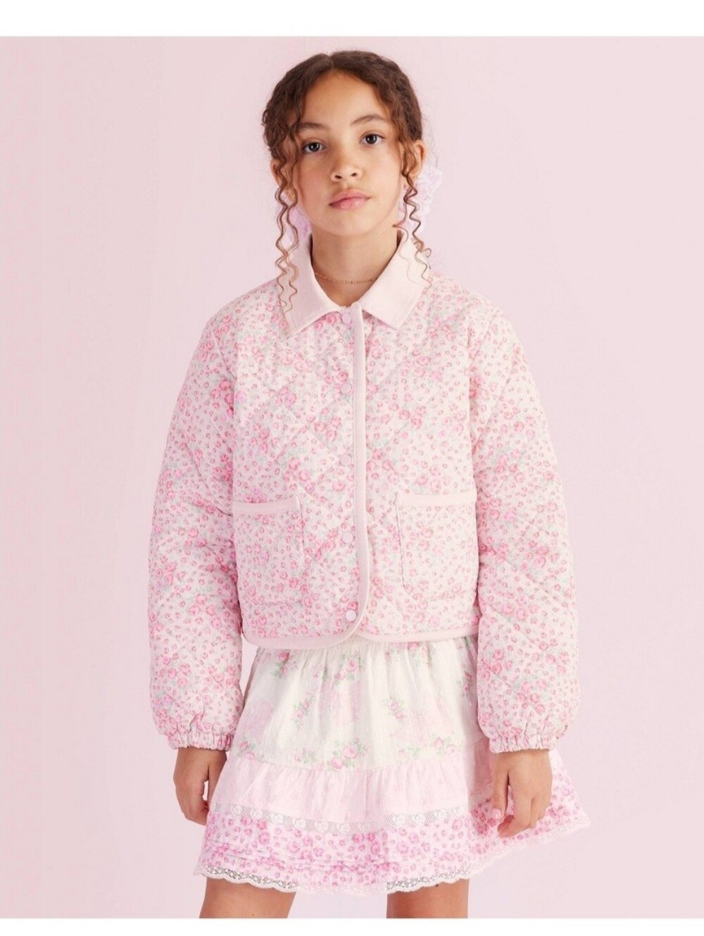 NWT LoveShackFancy x Target Charlotte Roseheart Quilted Barn Jacket - Pink- M XL